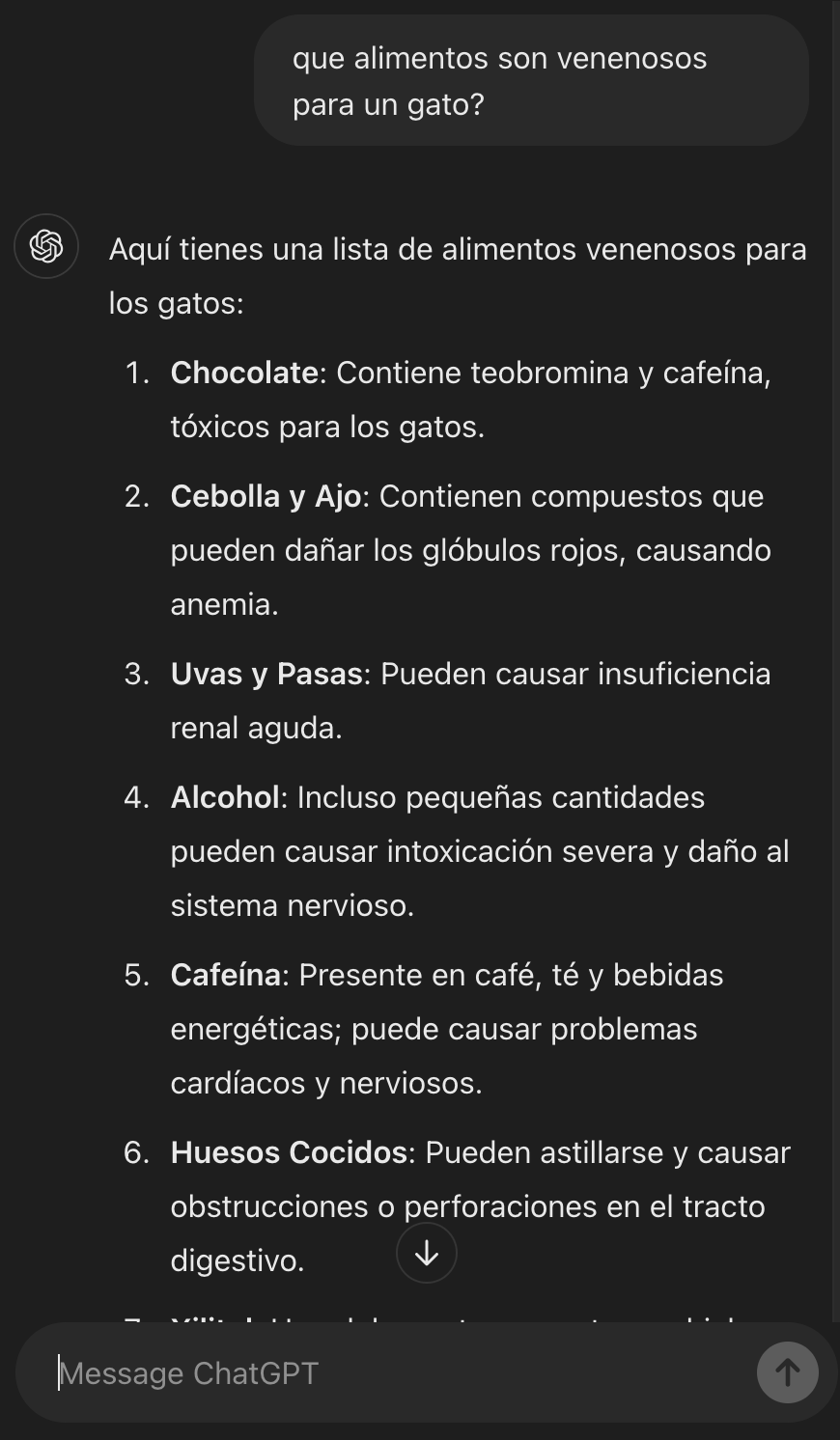 ¿Que alimentos son venenosos para un gato? Alimentos Venenosos para Gatos