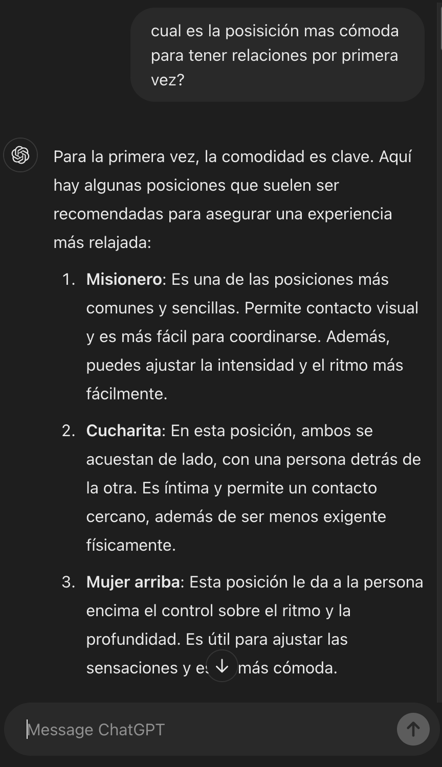 ¿Cual es la posición mas cómoda para tener relaciones por primera vez? Primeras Relaciones