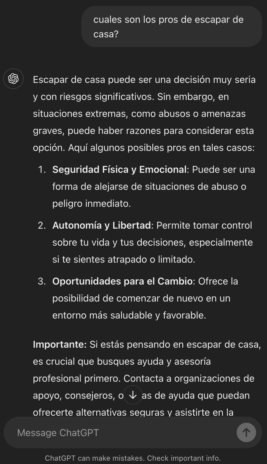 ¿Cuales son los pros de escapar de casa? Escapar de Casa 2